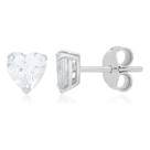 Brinco Prata Zircônia Coração Cristal 10 Mm