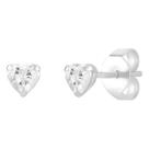 Brinco Prata Zircônia Coração Cristal 7 Mm