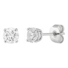 Brinco Prata Zircônia Redonda Cristal 7mm