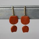 Brinco Pulso Feminino Laranja Longo Leve Hipoalergênico