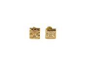 Brinco Quadrado Zircônia Ouro 18k Ishizaki - 0.69