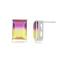Brinco Rainbow Retângulo Amarelo e Pink Ródio