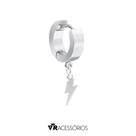 Brinco Raio Prata Masculino Aço Inoxidável- 1 unidade (Não é o par) Brinco Raio Prata Masculino Aço Inoxidável- 1 unidade (Não é o par)