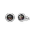 Brinco Redondo Abalone Prata 925