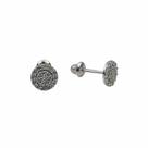 Brinco Redondo Cravejado Com Zircônias Em Ouro Branco 18K