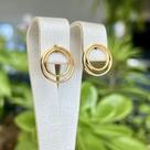Brinco Redondo Duplo Referência 08.4820 Dourado