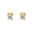 Brinco Redondo Infantil Em Ouro 18k Com Zircônia