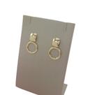 Brinco Redondo Pendurado Base Lisa Banhado a Ouro Bijou Art