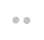 BRINCO REDONDO PEQUENO CRAVEJADO BANHADO A RÓDIO BRANCO - Joia Elegante e Sofisticada BRINCO REDONDO PEQUENO CRAVEJADO BANHADO A RÓDIO BRANCO - Joia Elegante e Sofisticada