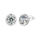 Brinco Redondo Prata 925 Masculino 7mm Zircônia