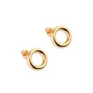 Brinco Redondo Tubo Fixo Banhado a Ouro 18k Zinia