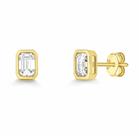 Brinco retangular com borda moissanite 6x8mm 4ct joia de prata luxo möverich Brinco retangular com borda moissanite 6x8mm 4ct joia de prata luxo möverich