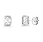 Brinco retangular com borda moissanite joia de prata luxo möverich