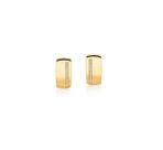 Brinco Retangular com Zircônias Banhado a Ouro - 1,5 cm x 0,7 cm