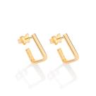 Brinco retangular folheado a ouro 527232 Rommanel Brinco retangular folheado a ouro 527232 Rommanel
