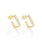 Brinco Retangular Folheado a Ouro Rommanel 527232