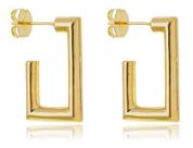 Brinco Retangular Kate Liso Pequeno banhado em ouro 18k Brinco Retangular Kate Liso Pequeno banhado em ouro 18k