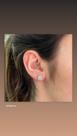 Brinco Retangular Ouro Branco 18k Cravejado com Diamante Brilhante Natural Brinco Retangular Ouro Branco 18k Cravejado com Diamante Brilhante Natural