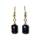 Brinco Retangular Pedra Obsidiana Negra Tamanho P Dourado Brinco Retangular Pedra Obsidiana Negra Tamanho P Dourado