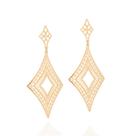 Brinco rommanel banhado a ouro 18k no losango