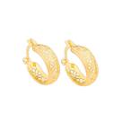 Brinco Rommanel Banhado A Ouro 18k Pequena Argola Com Círculos Vazados 523180