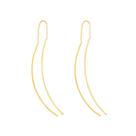 Brinco Rommanel Banhado A Ouro Fios Lisos Com Corrente 522319