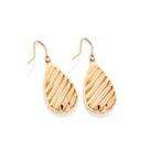 Brinco Rommanel Banhado a ouro formato gota diamantada 3,3 cm