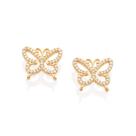 Brinco Rommanel borboleta banhado a ouro 18k com zircônias - Cód. 52723506 Brinco Rommanel borboleta banhado a ouro 18k com zircônias - Cód. 52723506