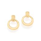 Brinco Rommanel Folheado Ouro 18k Círculo Vazado Liso 524677