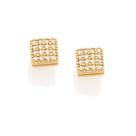 Brinco Rommanel Quadrado Cravejado Por Zircônias. 7mm 524074
