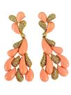 Brinco Rosa Cravejado Gotas - Folheado a ouro Brinco Rosa Cravejado Gotas - Folheado a ouro