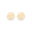 Brinco rosto de menino banhado a ouro 527438 Rommanel