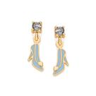 Brinco Sapato Cinderela BanhadoOuro Zircônia Rommanel 527293