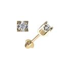 Brinco segundo furo bebê quadrado pedra branca zirconia ouro amarelo 18k fs04amarelo Brinco segundo furo bebê quadrado pedra branca zirconia ouro amarelo 18k fs04amarelo
