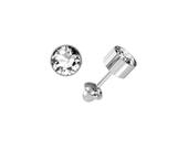 Brinco segundo furo bebê tubinho redondo pedra branca zirconia ouro amarelo 18k fs01branco Brinco segundo furo bebê tubinho redondo pedra branca zirconia ouro amarelo 18k fs01branco