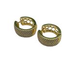 Brinco semijóia Argola Cravejada Zirconia banhado a Ouro