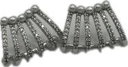 Brinco semijóia ear cuff cravejado Zirconia perola Banhado