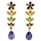 Brinco Semijoia Zircônia Flor Estrela Gota Akasaki BC0988