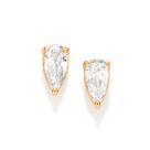 Brinco Solitário com Zircônias Banhado Ouro Rommanel 527578 Cor:Dourado