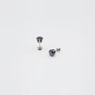 Brinco solitário cristal preto 8mm em aço