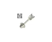 Brinco Ssegundo Furo Bebe Quadrado Pedra Branca Ouro 18K FS04BRANCO Brinco Ssegundo Furo Bebe Quadrado Pedra Branca Ouro 18K FS04BRANCO