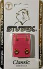 Brinco studex classic 2mm bezel verde pequeno dourado