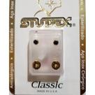Brinco studex classic 3mm bezel azul safira medio dourado cor:dourado