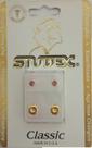Brinco studex classic 3mm bezel rosa claro medio dourado cor:dourado