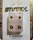 Brinco studex classic 3mm bezel vermelho médio dourado cor:dourado