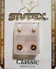 Brinco studex classic 3mm coração cristal medio dourado cor:dourado