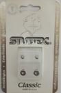 Brinco studex classic 3mm coração cristal medio prata cor:prateado