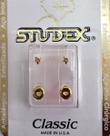 Brinco studex classic 3mm estrela com pedra medio dourado cor:dourado