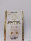 Brinco studex classic 4mm estrelado azul medio dourado Brinco studex classic 4mm estrelado azul medio dourado