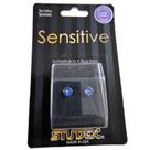 Brinco studex sensitive zodíaco 5mm aquário safira azul escu cor:dourado